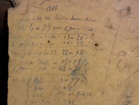 Mesures des blocs de pierre extraite des carrières au 19e siècle, pierres destinées à la construction Mesures des blocs de pierre extraite des carrières au 19e siècle, pierres destinées à la construction