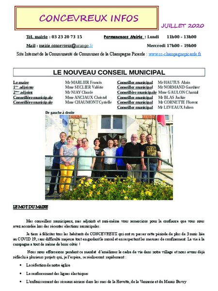 Journal de la commune 2020