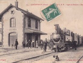 Gare de Concevreux ligne CBR entre les 2 guerres Gare de Concevreux ligne CBR entre les 2 guerres